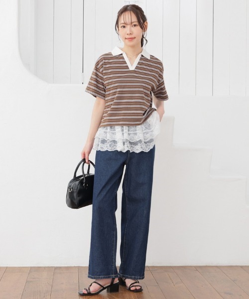 Honeys（ハニーズ）の「ストレートパンツ（股下６９ｃｍ）（デニムパンツ・レディース・ブルー系その他/グレー/ブルー系その他3/ライトグレー/ブルー系その他2・3L/L/LL/M/S/SS）」の11枚目の写真