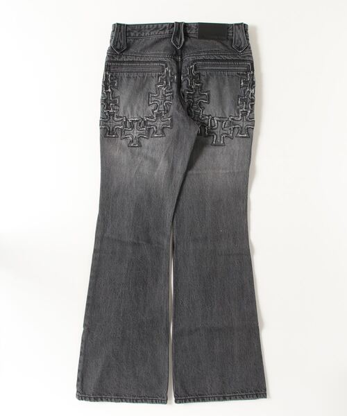 ROYAL FLASH（ロイヤルフラッシュ）の「Yasuyuki Ishii/ヤスユキイシイ/Cross Patch Lace Pants（デニムパンツ・メンズ・ブラック/グレー・46/44）」の3枚目の写真