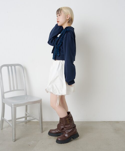 w closet（ダブルクローゼット）の「フリルWジップスウェット（パーカー・レディース・アイボリー/グレー/ネイビー/サックスブルー・FREE）」の16枚目の写真