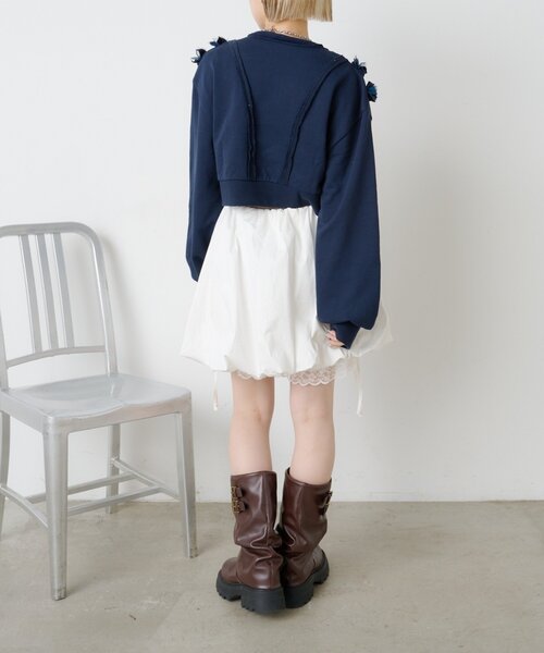 w closet（ダブルクローゼット）の「フリルWジップスウェット（パーカー・レディース・アイボリー/グレー/ネイビー/サックスブルー・FREE）」の17枚目の写真