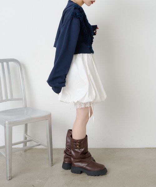 w closet（ダブルクローゼット）の「フリルWジップスウェット（パーカー・レディース・アイボリー/グレー/ネイビー/サックスブルー・FREE）」の18枚目の写真