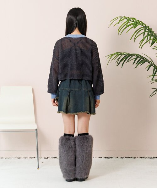 algy（アルジー）の「シアーニット（ニット/セーター・キッズ・サックスブルー/オフホワイト/チャコール・XX-SMALL/X-SMALL/MEDIUM/SMALL）」の5枚目の写真