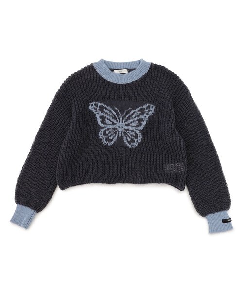 algy（アルジー）の「シアーニット（ニット/セーター・キッズ・サックスブルー/オフホワイト/チャコール・XX-SMALL/X-SMALL/MEDIUM/SMALL）」の6枚目の写真