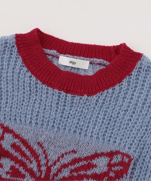algy（アルジー）の「シアーニット（ニット/セーター・キッズ・サックスブルー/オフホワイト/チャコール・XX-SMALL/X-SMALL/MEDIUM/SMALL）」の10枚目の写真