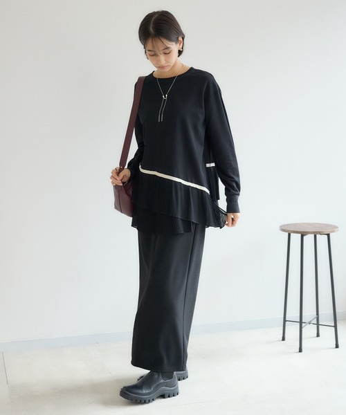 KATHARINE ROSS(キャサリンロス)の「【PILLINI/ピリーニ】プリーツヘムプルオーバー(Tシャツ/カットソー・レディース・オフホワイト/ブラック・MEDIUM)」の6枚目の写真