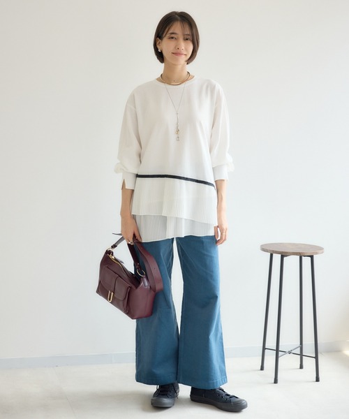 KATHARINE ROSS(キャサリンロス)の「【PILLINI/ピリーニ】プリーツヘムプルオーバー(Tシャツ/カットソー・レディース・オフホワイト/ブラック・MEDIUM)」の11枚目の写真