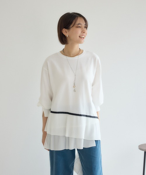 KATHARINE ROSS(キャサリンロス)の「【PILLINI/ピリーニ】プリーツヘムプルオーバー(Tシャツ/カットソー・レディース・オフホワイト/ブラック・MEDIUM)」の17枚目の写真