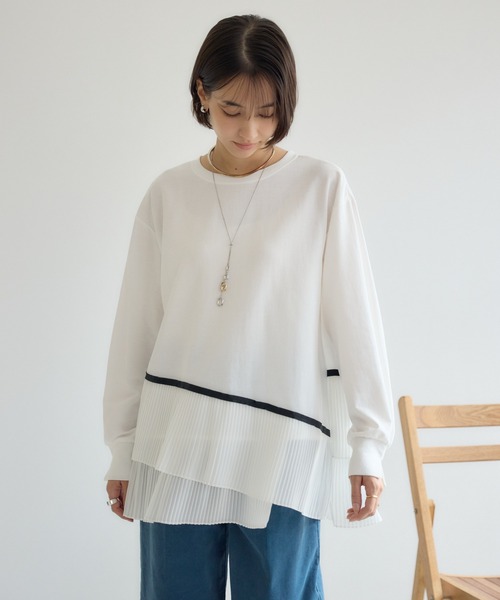 KATHARINE ROSS(キャサリンロス)の「【PILLINI/ピリーニ】プリーツヘムプルオーバー(Tシャツ/カットソー・レディース・オフホワイト/ブラック・MEDIUM)」の18枚目の写真