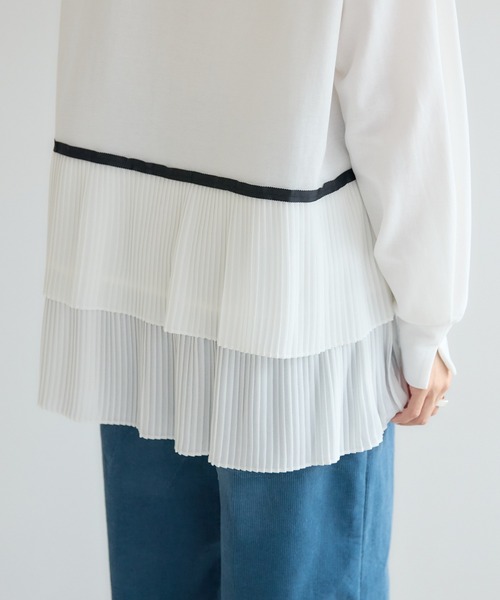 KATHARINE ROSS(キャサリンロス)の「【PILLINI/ピリーニ】プリーツヘムプルオーバー(Tシャツ/カットソー・レディース・オフホワイト/ブラック・MEDIUM)」の22枚目の写真