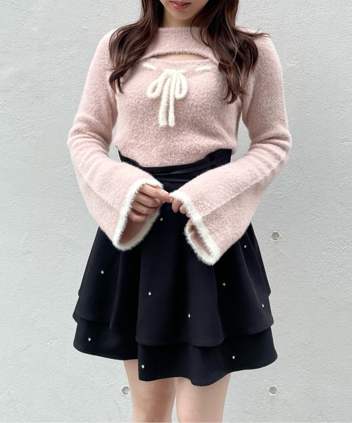 one way(ワンウェイ)の「レイヤード風ニット(ニット/セーター・レディース・ホワイト/グレー/ピンク・FREE)」の1枚目の写真