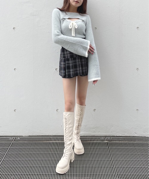 one way(ワンウェイ)の「レイヤード風ニット(ニット/セーター・レディース・ホワイト/グレー/ピンク・FREE)」の6枚目の写真