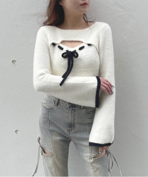 one way(ワンウェイ)の「レイヤード風ニット(ニット/セーター・レディース・ホワイト/グレー/ピンク・FREE)」の21枚目の写真