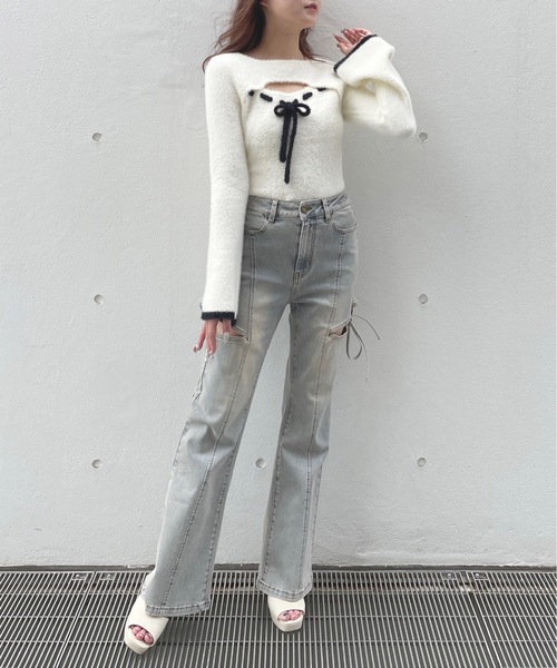 one way(ワンウェイ)の「レイヤード風ニット(ニット/セーター・レディース・ホワイト/グレー/ピンク・FREE)」の13枚目の写真