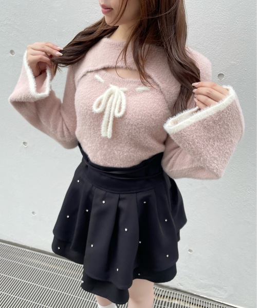 one way(ワンウェイ)の「レイヤード風ニット(ニット/セーター・レディース・ホワイト/グレー/ピンク・FREE)」の7枚目の写真