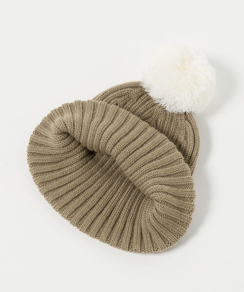 THE NORTH FACE（ザノースフェイス）の「＜THE NORTH FACE＞ポンポンカプッチョ / ニット帽 / キッズ（ニットキャップ/ビーニー・キッズ・オフホワイト/ベージュ/ロイヤルブルー・FREE）」の5枚目の写真