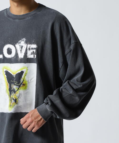 DANKE SCHON（ダンケシェーン）の「【WEB&DEPOT限定】DankeSchon/ダンケシェーン/PIGMENT L/S TEE LOVE（Tシャツ/カットソー・レディース・ブラック/ベージュ・M/L）」の8枚目の写真