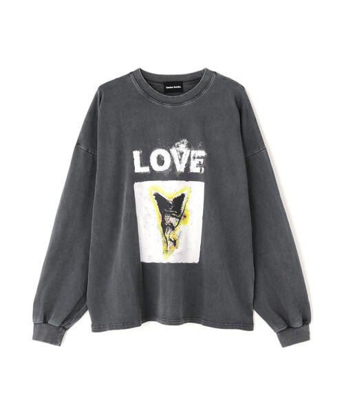 DANKE SCHON（ダンケシェーン）の「【WEB&DEPOT限定】DankeSchon/ダンケシェーン/PIGMENT L/S TEE LOVE（Tシャツ/カットソー・レディース・ブラック/ベージュ・M/L）」の11枚目の写真