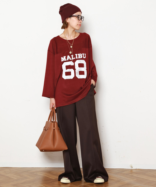 AP STUDIO（エーピーストゥディオ）の「ソフトリブビーニー（ニットキャップ/ビーニー・レディース・ボルドー/ブラック/チャコールグレー・FREE）」の5枚目の写真