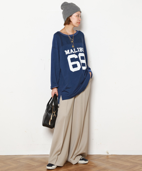 AP STUDIO（エーピーストゥディオ）の「ソフトリブビーニー（ニットキャップ/ビーニー・レディース・ボルドー/ブラック/チャコールグレー・FREE）」の6枚目の写真