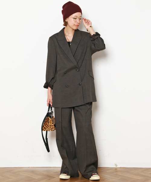 AP STUDIO（エーピーストゥディオ）の「ソフトリブビーニー（ニットキャップ/ビーニー・レディース・ボルドー/ブラック/チャコールグレー・FREE）」の7枚目の写真