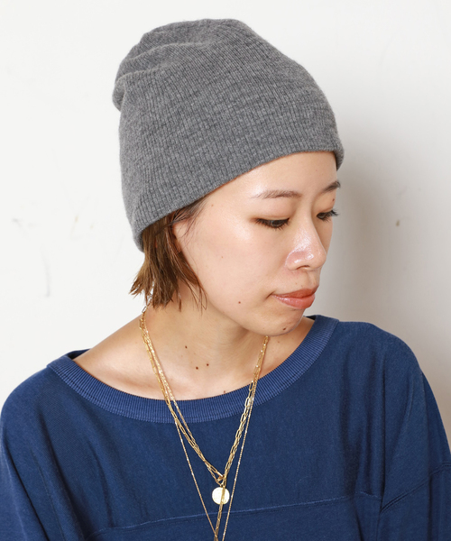 AP STUDIO（エーピーストゥディオ）の「ソフトリブビーニー（ニットキャップ/ビーニー・レディース・ボルドー/ブラック/チャコールグレー・FREE）」の10枚目の写真