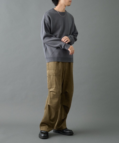 COLONY 2139（コロニートゥーワンスリーナイン）の「リサイクルポリライン配色クルーニット（ニット/セーター・メンズ・グレー/チャコールグレー/アイボリー/ブラック/バーガンディー/ベージュ・MEDIUM/LARGE）」の7枚目の写真