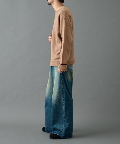 COLONY 2139（コロニートゥーワンスリーナイン）の「リサイクルポリライン配色クルーニット（ニット/セーター・メンズ・グレー/チャコールグレー/アイボリー/ブラック/バーガンディー/ベージュ・MEDIUM/LARGE）」の13枚目の写真