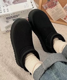 厚底 裏ファー ショートブーツ