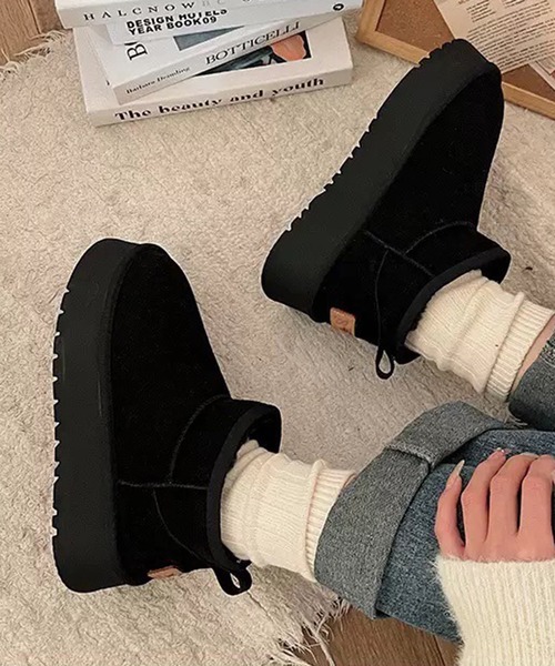 WESTSEA（ウエストシー）の「厚底 裏ファー ショートブーツ（ブーツ・レディース・ブラック/ベージュ/ブラウン・23㎝/23.5㎝/24㎝/24.5㎝）」の5枚目の写真