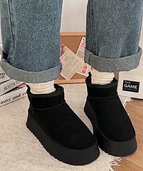 WESTSEA（ウエストシー）の「厚底 裏ファー ショートブーツ（ブーツ・レディース・ブラック/ベージュ/ブラウン・23㎝/23.5㎝/24㎝/24.5㎝）」の6枚目の写真