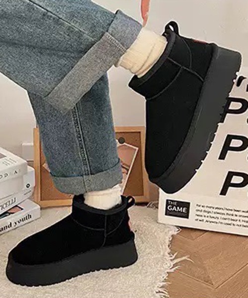 WESTSEA（ウエストシー）の「厚底 裏ファー ショートブーツ（ブーツ・レディース・ブラック/ベージュ/ブラウン・23㎝/23.5㎝/24㎝/24.5㎝）」の7枚目の写真
