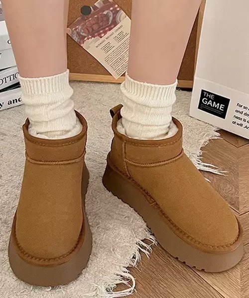 WESTSEA（ウエストシー）の「厚底 裏ファー ショートブーツ（ブーツ・レディース・ブラック/ベージュ/ブラウン・23㎝/23.5㎝/24㎝/24.5㎝）」の8枚目の写真