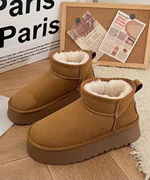 WESTSEA（ウエストシー）の「厚底 裏ファー ショートブーツ（ブーツ・レディース・ブラック/ベージュ/ブラウン・23㎝/23.5㎝/24㎝/24.5㎝）」の11枚目の写真