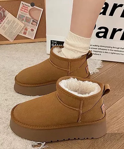 WESTSEA（ウエストシー）の「厚底 裏ファー ショートブーツ（ブーツ・レディース・ブラック/ベージュ/ブラウン・23㎝/23.5㎝/24㎝/24.5㎝）」の10枚目の写真