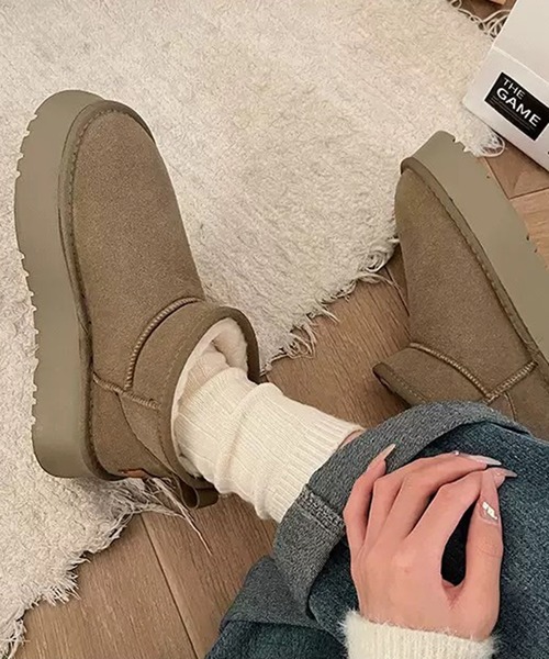 WESTSEA（ウエストシー）の「厚底 裏ファー ショートブーツ（ブーツ・レディース・ブラック/ベージュ/ブラウン・23㎝/23.5㎝/24㎝/24.5㎝）」の13枚目の写真