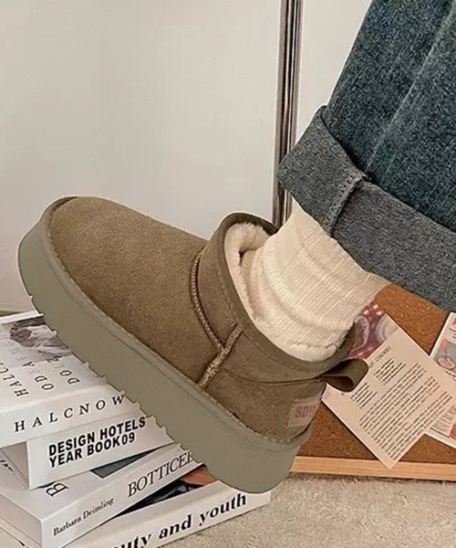 WESTSEA（ウエストシー）の「厚底 裏ファー ショートブーツ（ブーツ・レディース・ブラック/ベージュ/ブラウン・23㎝/23.5㎝/24㎝/24.5㎝）」の14枚目の写真