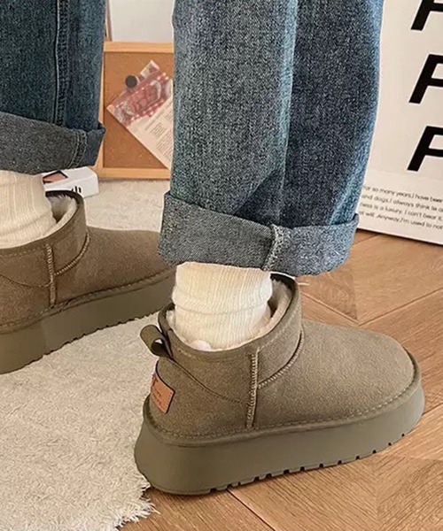 WESTSEA（ウエストシー）の「厚底 裏ファー ショートブーツ（ブーツ・レディース・ブラック/ベージュ/ブラウン・23㎝/23.5㎝/24㎝/24.5㎝）」の15枚目の写真
