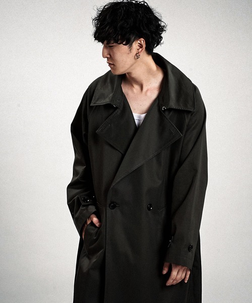 OVERCOAT トレンチコート　オーバーコート　ダブル　BLACK 1 overcoat トレンチコート OVERCOAT(オーバーコート)FROZEN GABARDINE
