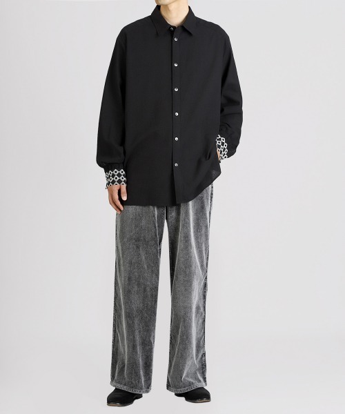 BALLAST ARK（バラストアーク）の「BALLAST ARK / バラストアーク：Embroidered Cuff Shirt：BA12-SH01[AST]（シャツ/ブラウス・メンズ・ブラック/ホワイト・M/L）」の16枚目の写真