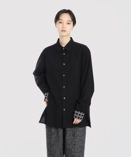 BALLAST ARK（バラストアーク）の「BALLAST ARK / バラストアーク：Embroidered Cuff Shirt：BA12-SH01[AST]（シャツ/ブラウス・メンズ・ブラック/ホワイト・M/L）」の17枚目の写真