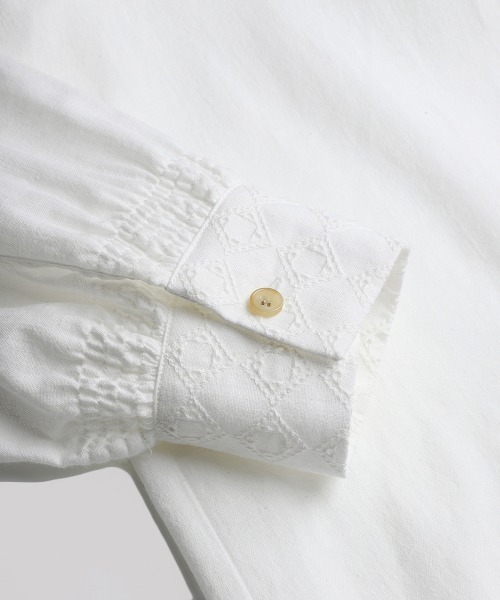 BALLAST ARK（バラストアーク）の「BALLAST ARK / バラストアーク：Embroidered Cuff Shirt：BA12-SH01[AST]（シャツ/ブラウス・メンズ・ブラック/ホワイト・M/L）」の21枚目の写真