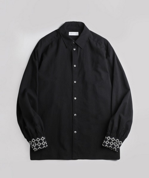 BALLAST ARK（バラストアーク）の「BALLAST ARK / バラストアーク：Embroidered Cuff Shirt：BA12-SH01[AST]（シャツ/ブラウス・メンズ・ブラック/ホワイト・M/L）」の4枚目の写真