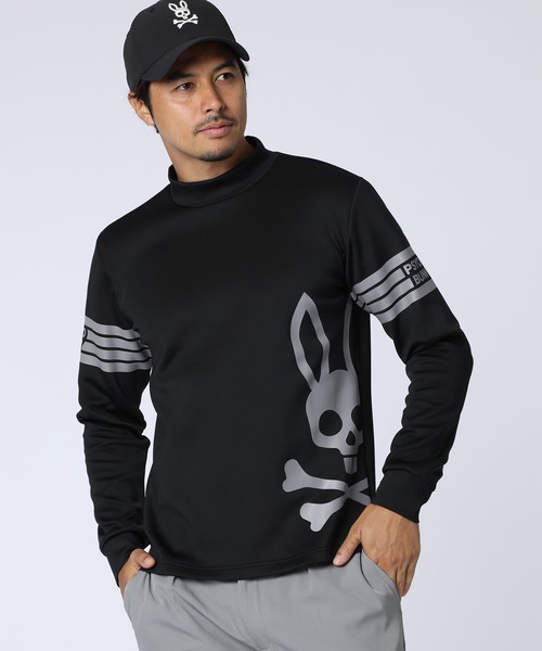 Psycho Bunny（サイコバニー）の「[WEB限定]マークラインサイドロゴ モックネックＴシャツ（Tシャツ/カットソー・メンズ・ブラック/ライトグレー・MEDIUM/SMALL/X-LARGE/LARGE）」の2枚目の写真