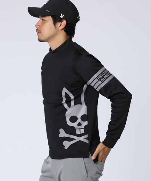 Psycho Bunny（サイコバニー）の「[WEB限定]マークラインサイドロゴ モックネックＴシャツ（Tシャツ/カットソー・メンズ・ブラック/ライトグレー・MEDIUM/SMALL/X-LARGE/LARGE）」の3枚目の写真