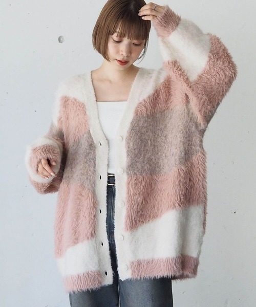 tiptop（ティップトップ）の「異素材MIXVネックカーディガン（カーディガン/ボレロ・レディース・ライトグレー/ブラック/アイボリー・FREE）」の15枚目の写真