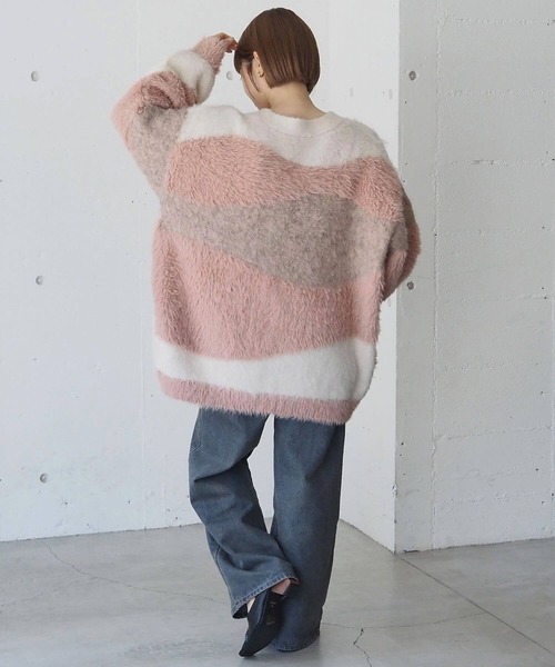 tiptop（ティップトップ）の「異素材MIXVネックカーディガン（カーディガン/ボレロ・レディース・ライトグレー/ブラック/アイボリー・FREE）」の22枚目の写真