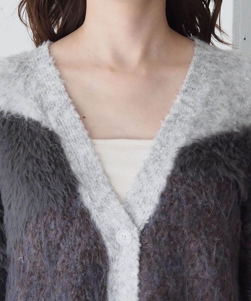 tiptop（ティップトップ）の「異素材MIXVネックカーディガン（カーディガン/ボレロ・レディース・ライトグレー/ブラック/アイボリー・FREE）」の18枚目の写真