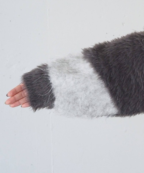 tiptop（ティップトップ）の「異素材MIXVネックカーディガン（カーディガン/ボレロ・レディース・ライトグレー/ブラック/アイボリー・FREE）」の16枚目の写真