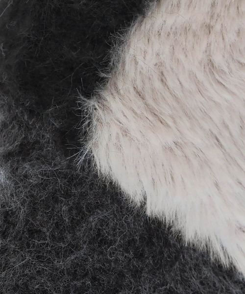 tiptop（ティップトップ）の「異素材MIXVネックカーディガン（カーディガン/ボレロ・レディース・ライトグレー/ブラック/アイボリー・FREE）」の6枚目の写真