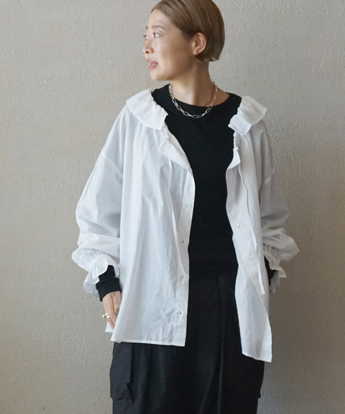 JOURNAL STANDARD LUXE(ジャーナルスタンダード ラックス)の「テレコ クルーネックプルオーバー(Tシャツ/カットソー・レディース・ブラック/ホワイト・FREE)」の11枚目の写真